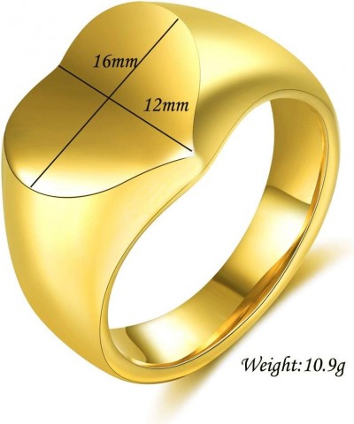 Stainless Steel Heart Signet Rings Wedding Bands| Engagement Ring For Women|Promise Rings For Her Him Size6-12 Gold 5 $8.39 R...