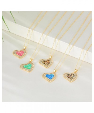 Love Heart Locket Birthday Necklace Heart Shaped Pendant Necklace Heart Choker Cute Necklace Round Shell Necklace for Women G...