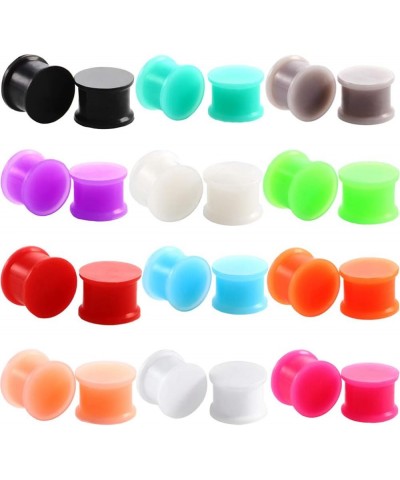 24 pcs Silicone Plugs Ear Gauges Stretching Kit 00g-1 inch Double Flared Expander Tunnels Flesh Saddle Set for Women Men Body...