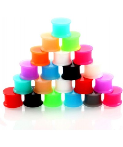 24 pcs Silicone Plugs Ear Gauges Stretching Kit 00g-1 inch Double Flared Expander Tunnels Flesh Saddle Set for Women Men Body...