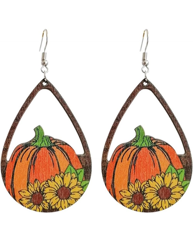 Cute Thanksgiving Turkey Pumpkin Maple Leaf Dangle Earrings for Women Lightweight Holiday Dangle Earrings Thanksgiving Fall W...