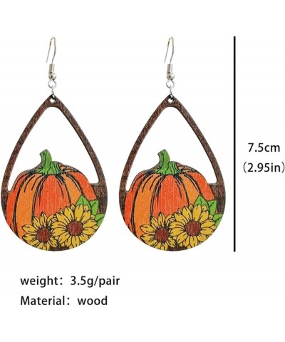 Cute Thanksgiving Turkey Pumpkin Maple Leaf Dangle Earrings for Women Lightweight Holiday Dangle Earrings Thanksgiving Fall W...