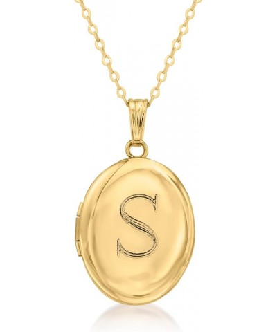 Canaria 10kt Yellow Gold Personalized Oval Locket Necklace 16-inch (Plain) $94.00 Necklaces