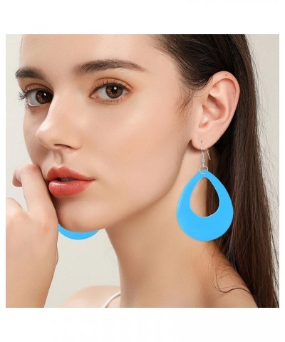 70s 80s 90s Neon Oval Earrings Women Retro Earrings for Women Girl Retro 80s Halloween Party Costume Accessory Light Blue $6....