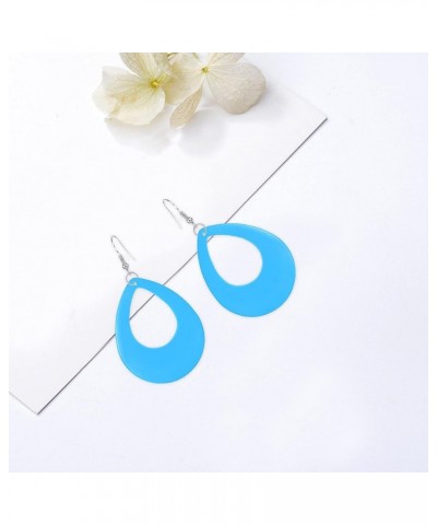 70s 80s 90s Neon Oval Earrings Women Retro Earrings for Women Girl Retro 80s Halloween Party Costume Accessory Light Blue $6....