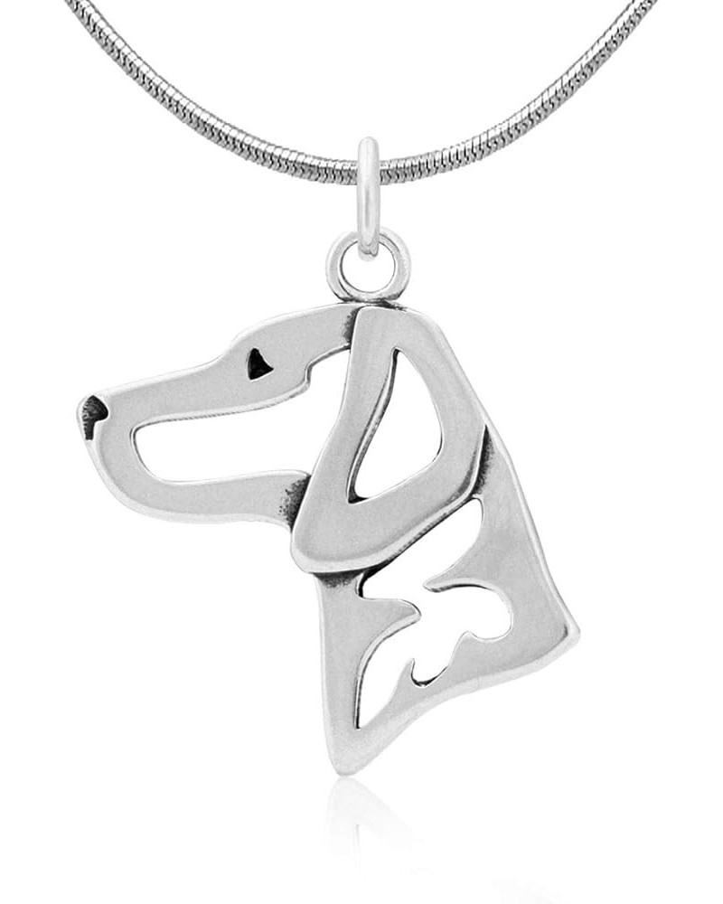 Sterling Silver Vizsla Pendant, Head Pendant w/ 20" Snake Chain $37.85 Necklaces