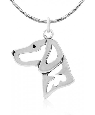 Sterling Silver Vizsla Pendant, Head Pendant w/ 20" Snake Chain $37.85 Necklaces