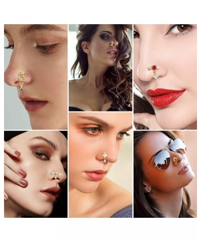 18Pcs 18G Nose Rings L Shape Nose Ring Stud for Women-Butterfly Nose Ring - Heart Nose Ring- Gold Nose Studs for Women 1-gold...