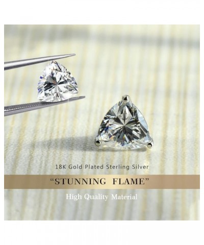 STUNNING FLAME" Trillion-cut/Cushion-cut/Emerald-cut/Marquise-cut ... 18K White Gold Plated Sterling Silver Cubic Zirconia Si...