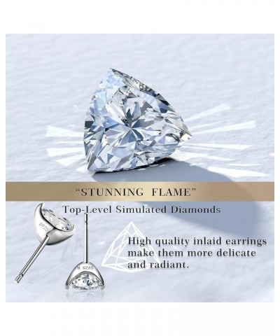 STUNNING FLAME" Trillion-cut/Cushion-cut/Emerald-cut/Marquise-cut ... 18K White Gold Plated Sterling Silver Cubic Zirconia Si...