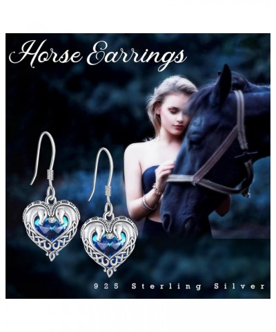 Horse/Dragon/Wolf Earrings for Women 925 Sterling Silver Celtic Knot Horse/Dragon/Wolf Earrings with Crystal Animal Jewelry G...