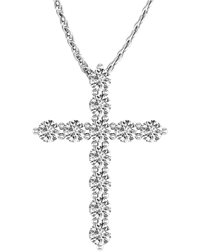 2 Carat Total Weight 14K White Gold Diamond Cross Premium Collection White Gold 2.0 carats $651.97 Pendants