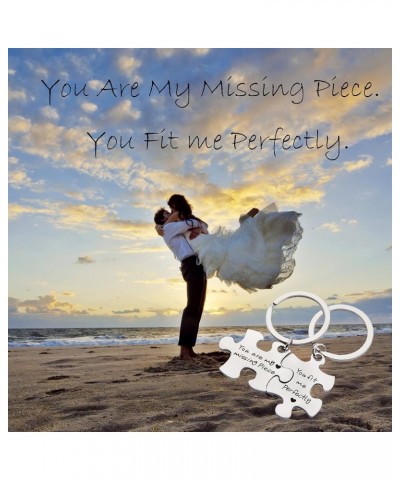 Puzzle Jewelry Couple Gift You Are My Missing Piece,You Fit Me Perfectly Necklace and Keyring Set Of Two Keyring $10.73 Neckl...