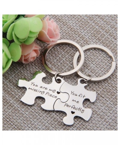 Puzzle Jewelry Couple Gift You Are My Missing Piece,You Fit Me Perfectly Necklace and Keyring Set Of Two Keyring $10.73 Neckl...