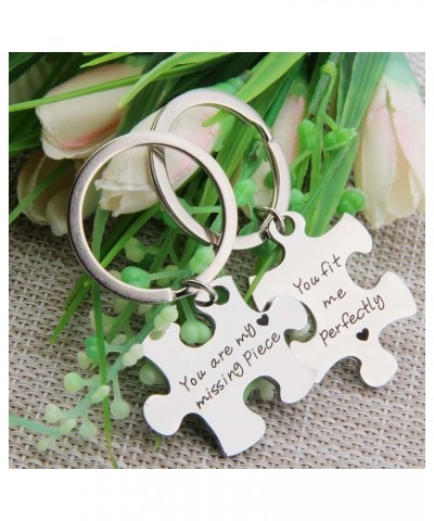 Puzzle Jewelry Couple Gift You Are My Missing Piece,You Fit Me Perfectly Necklace and Keyring Set Of Two Keyring $10.73 Neckl...