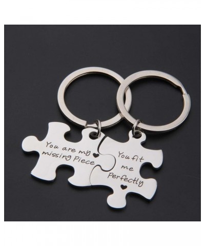 Puzzle Jewelry Couple Gift You Are My Missing Piece,You Fit Me Perfectly Necklace and Keyring Set Of Two Keyring $10.73 Neckl...