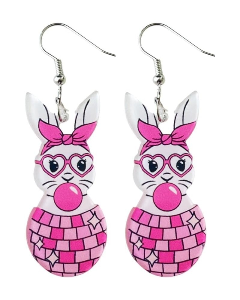 Easter Earrings Acrylic Cute Bunny Rabbit Egg Spring Flower Dangle Drop Earrings Easter Holiday Gifts for Women G Pink $7.07 ...