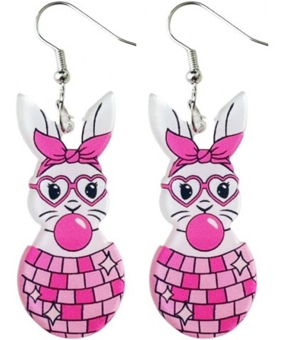 Easter Earrings Acrylic Cute Bunny Rabbit Egg Spring Flower Dangle Drop Earrings Easter Holiday Gifts for Women G Pink $7.07 ...