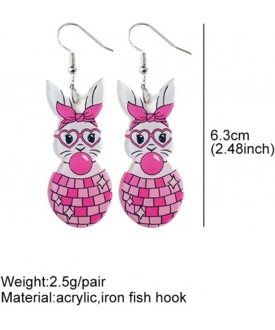 Easter Earrings Acrylic Cute Bunny Rabbit Egg Spring Flower Dangle Drop Earrings Easter Holiday Gifts for Women G Pink $7.07 ...