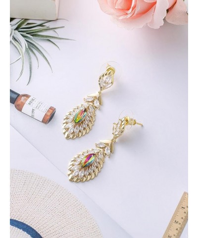 10 * 5MM Oval Austrian Crystal Dangle Earrings for Women Glod Plated Costume Jewelry Nov-Citrine-14K Gold $11.26 Earrings