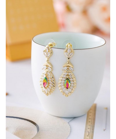 10 * 5MM Oval Austrian Crystal Dangle Earrings for Women Glod Plated Costume Jewelry Nov-Citrine-14K Gold $11.26 Earrings