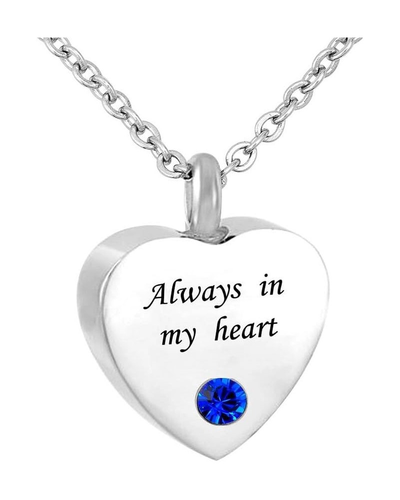 Always in My Heart Cremation Jewelry 12 Birthstones Urn Necklaces for Ashes Memorial Ashes Holder with Fill Kit Sep $7.83 Nec...