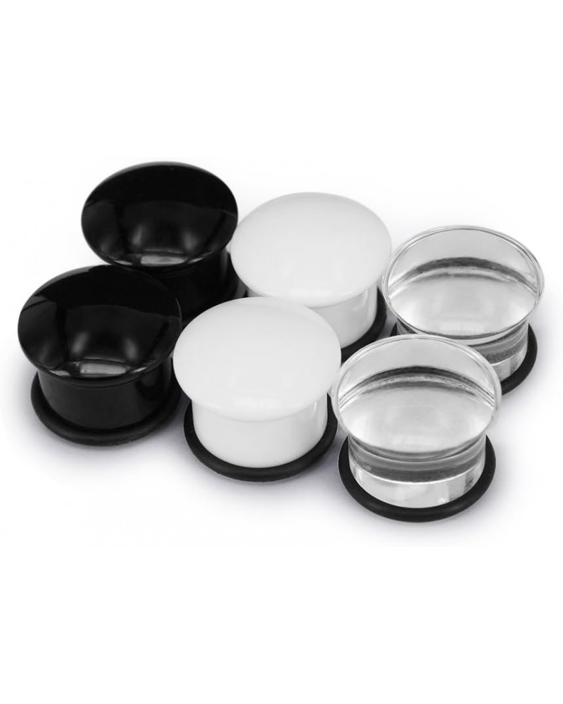 Set of 3 Pairs Single Flare Acrylic Ear Plugs Tunnel Expander Piercing Ear Gauges with O-Ring Gauge-11/16"(18mm) $9.51 Body J...