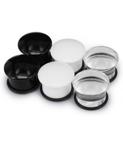 Set of 3 Pairs Single Flare Acrylic Ear Plugs Tunnel Expander Piercing Ear Gauges with O-Ring Gauge-11/16"(18mm) $9.51 Body J...