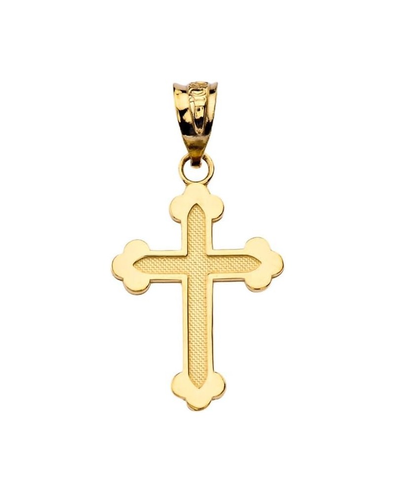 Dainty Greek Orthodox Cross Pendant in Solid 10k Yellow Gold $39.95 Necklaces