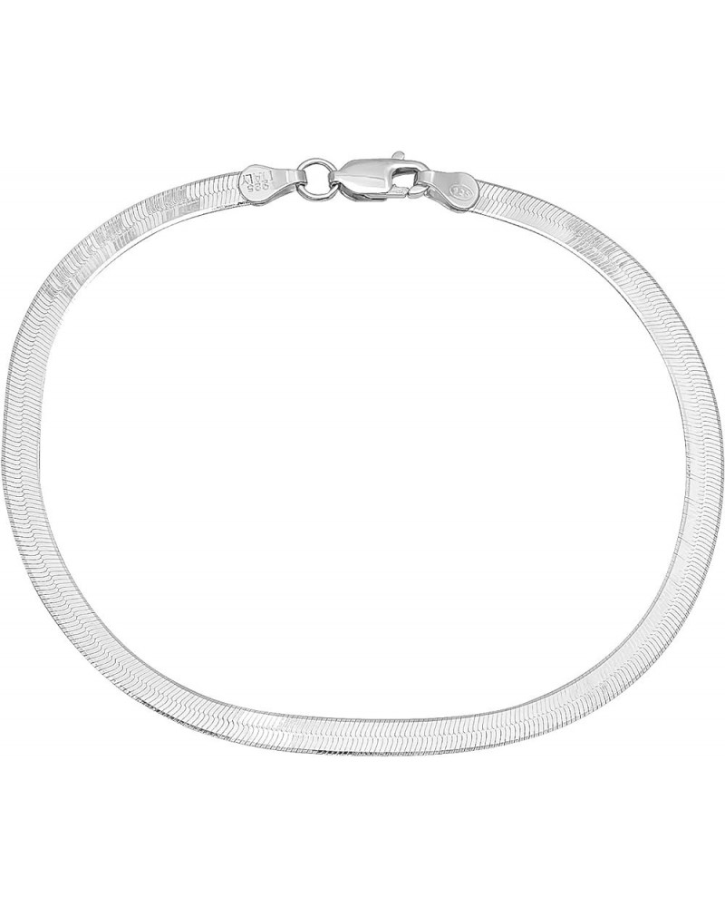 3mm-8mm Solid .925 Sterling Silver Flat Herringbone Chain Bracelet 7.0 Inches 3.3mm Bracelet $26.54 Bracelets