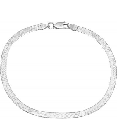 3mm-8mm Solid .925 Sterling Silver Flat Herringbone Chain Bracelet 7.0 Inches 3.3mm Bracelet $26.54 Bracelets