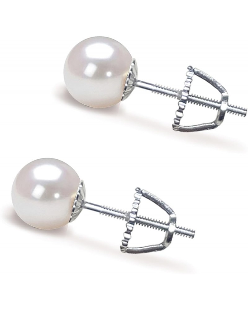 5-10mm Japanese Akoya Cultured Pearl Earrings Stud for Women AAA White Earrings Sterling Silver Setting - 5.0 Millimeters Whi...