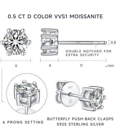 Moissanite Earrings, Moissanite Handmade Earrings, D Color VVS1 Simulated Diamond 925 Sterling Silver Solitaire Earrings 1 Ca...