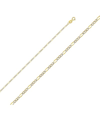 14K Solid Gold Figaro Chains (Select Options) 24 Inches White And Yellow Gold $274.88 Necklaces