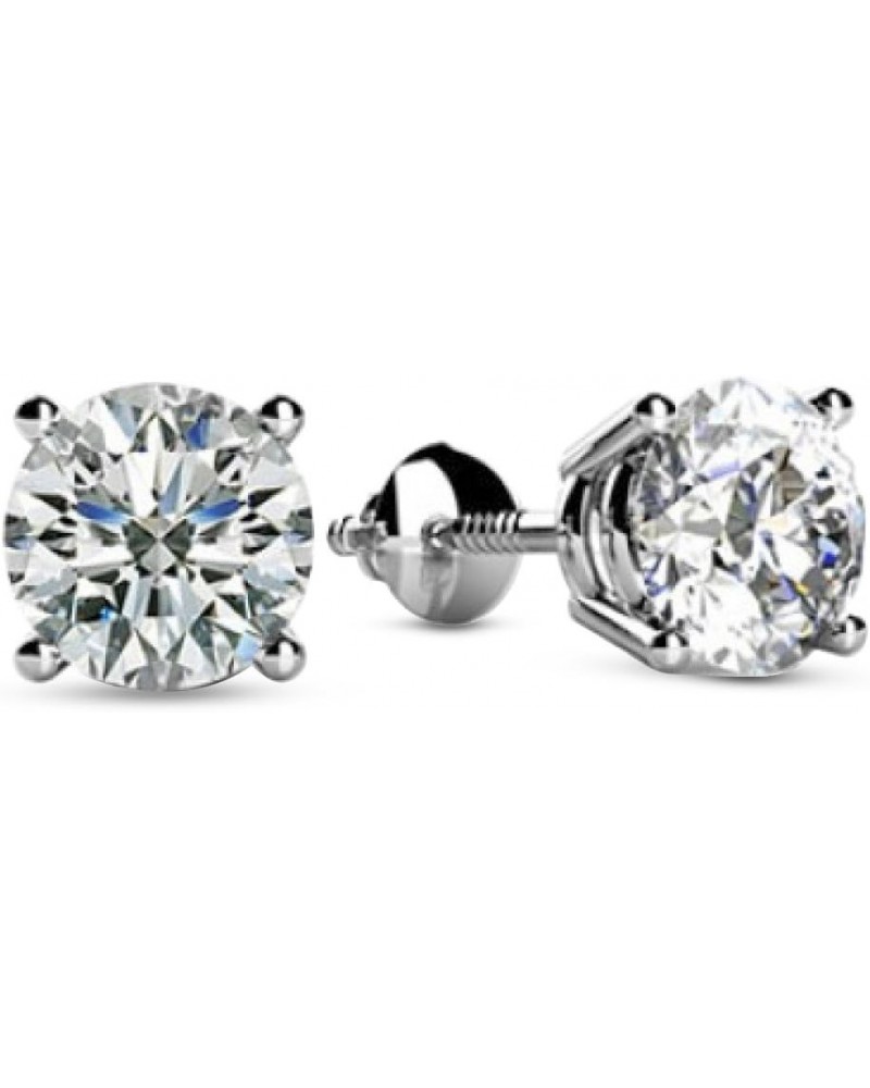 3/4-5 IGI Certified LAB-GROWN Round Cut Diamond Earrings 4 Prong Screw Back Luxury Collection (D-E COLOR, VS1-VS2 CLARITY) 3....