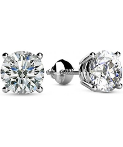 3/4-5 IGI Certified LAB-GROWN Round Cut Diamond Earrings 4 Prong Screw Back Luxury Collection (D-E COLOR, VS1-VS2 CLARITY) 3....