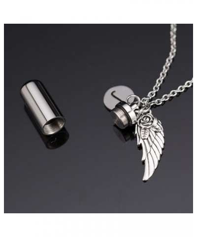 Pill Shaped Container Vial Locket Cylinder Cremation Keepsake Jewelry Initial Letter Ashes Urn Pendant I $9.00 Necklaces