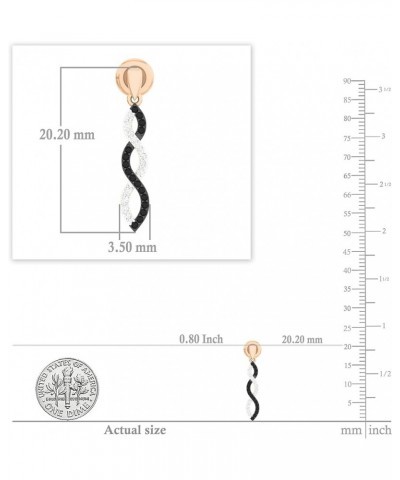 0.20 Carat (ctw) Round Black & White Diamond Swirl Dangle Earrings for Women in Gold 14K - Metal Stamp Push Back Rose Gold $8...