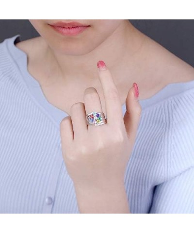 Personalized Birthstone Rings For Women 925 Sterling Silver Custom Name Ring Grandma Mothers Day Birthday Gifts Style 7 $25.0...