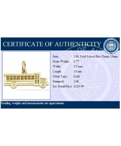 School Bus Charm 14k Gold 9.5mm $33.47 Bracelets