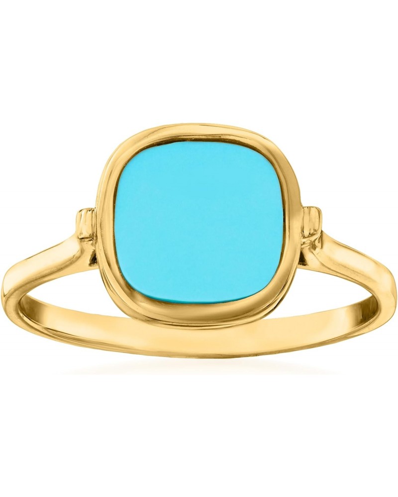 Italian Turquoise Ring in 14kt Yellow Gold. Size 7 $88.03 Rings