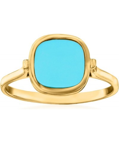 Italian Turquoise Ring in 14kt Yellow Gold. Size 7 $88.03 Rings