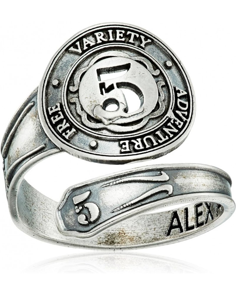 Numerology" Number, Sterling Silver Spoon Ring, Size 7-9 Five $10.39 Rings