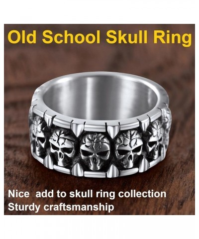 Can Engrave Men Skull Rings, Stainless Steel Statement Biker Rings, Gold Plated/Black-Send Gift Box Engrave-stainless $12.38 ...