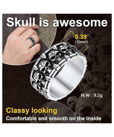 Can Engrave Men Skull Rings, Stainless Steel Statement Biker Rings, Gold Plated/Black-Send Gift Box Engrave-stainless $12.38 ...