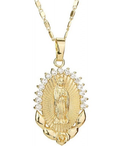 Mvude Virgin Mary Necklace Cameo Design Virgin Mary Pendant Catholic Christian Jewelry,Golden $3.74 Necklaces