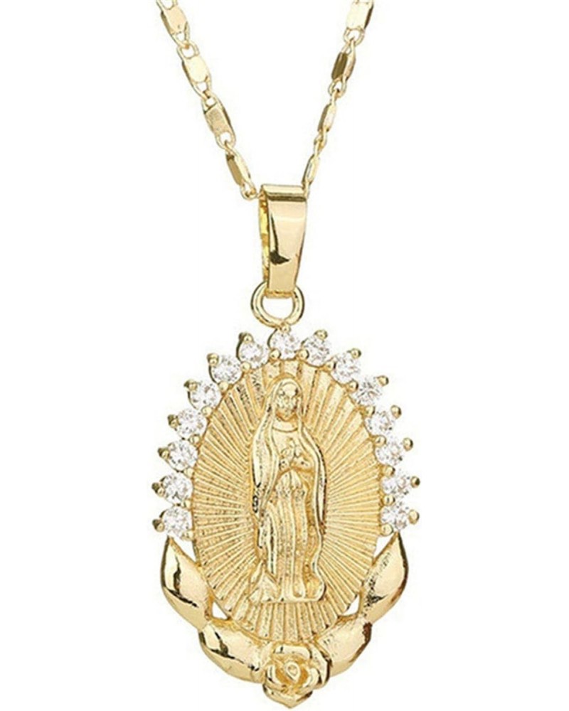 Mvude Virgin Mary Necklace Cameo Design Virgin Mary Pendant Catholic Christian Jewelry,Golden $3.74 Necklaces