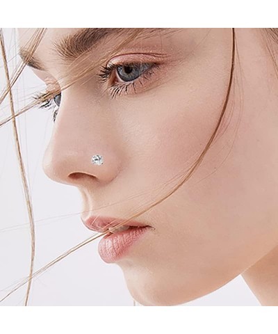 Hypoallergenic Nose Screw Studs Round Diamond Surgical Steel Nose Rings Piercing Kit A $7.01 Body Jewelry