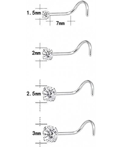 Hypoallergenic Nose Screw Studs Round Diamond Surgical Steel Nose Rings Piercing Kit A $7.01 Body Jewelry