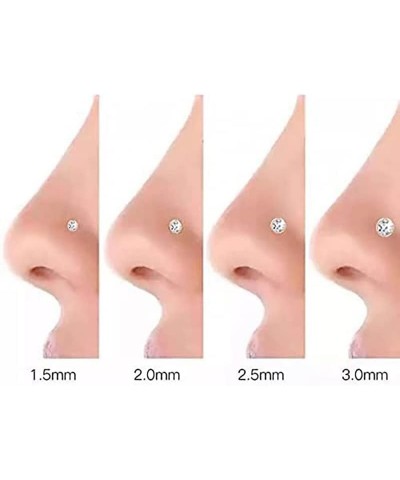 Hypoallergenic Nose Screw Studs Round Diamond Surgical Steel Nose Rings Piercing Kit A $7.01 Body Jewelry